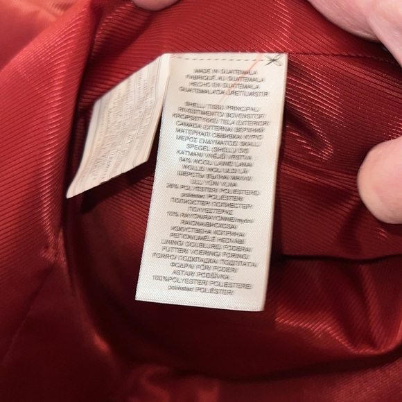 Ralph Lauren Women’s Single Breast Crimson Wool Blend Dress Over Coat Size 8 - Picture 14 of 16